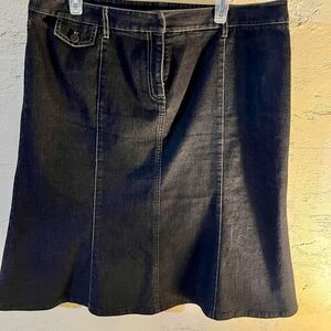 Madison Studio denim skirt with flair detail